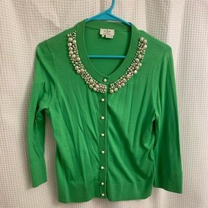 Kate Spade Kati Pearl Trim Cardigan